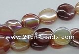 CAB525 15.5 inches 12mm coin AB-color red agate beads wholesale