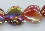 CAB534 15.5 inches 20*20mm heart AB-color red agate beads wholesale