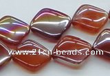 CAB537 15.5 inches 15*15mm diamond AB-color red agate beads