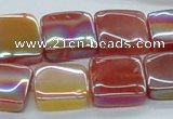 CAB539 15.5 inches 15*15mm square AB-color red agate beads wholesale