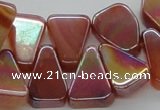 CAB540 14*20mm top-drilled trapezoid AB-color red agate beads