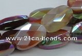CAB541 15.5 inches 12*20mm faceted oval AB-color red agate beads