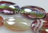 CAB542 15.5 inches 20*30mm faceted oval AB-color red agate beads