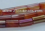 CAB549 15.5 inches 8*16mm cylinder AB-color red agate beads