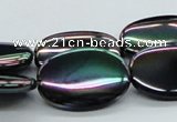 CAB559 15.5 inches 18*25mm oval AB-color black agate beads wholesale