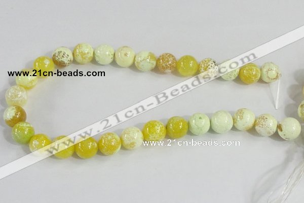 CAB662 15.5 inches 14mm round fire crackle agate beads wholesale