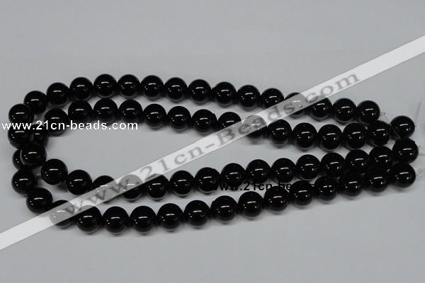 CAB726 15.5 inches 12mm round black agate gemstone beads wholesale