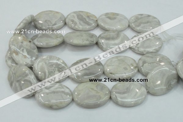 CAB914 15.5 inches 30*40mm oval natural crazy agate beads wholesale