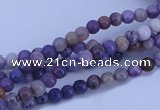 CAB965 15.5 inches 4mm round purple crazy lace agate beads