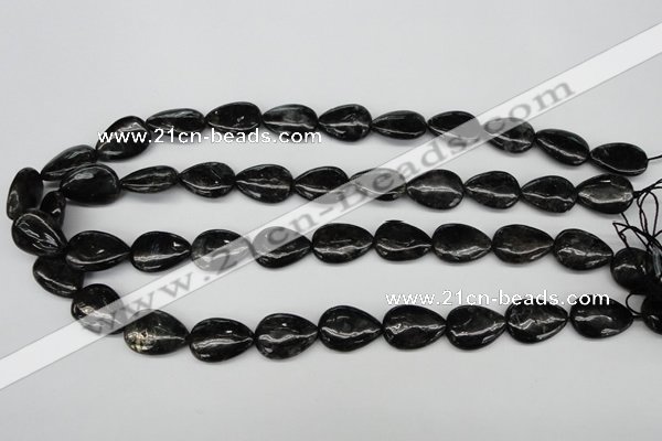 CAE68 15.5 inches 13*18mm flat teardrop astrophyllite beads wholesale