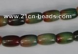 CAG1010 15.5 inches 8*12mm drum rainbow agate beads wholesale