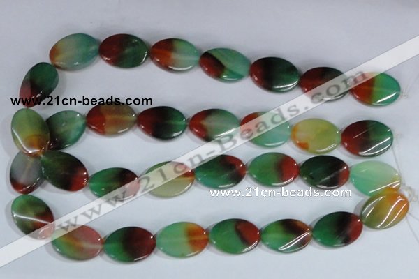 CAG1063 15.5 inches 18*25mm twisted oval rainbow agate beads