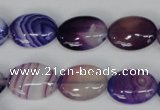 CAG1205 15.5 inches 10*14mm oval line agate gemstone beads