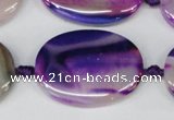 CAG1238 15.5 inches 25*35mm oval line agate gemstone beads