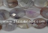 CAG1255 15.5 inches 13*18mm faceted oval line agate gemstone beads