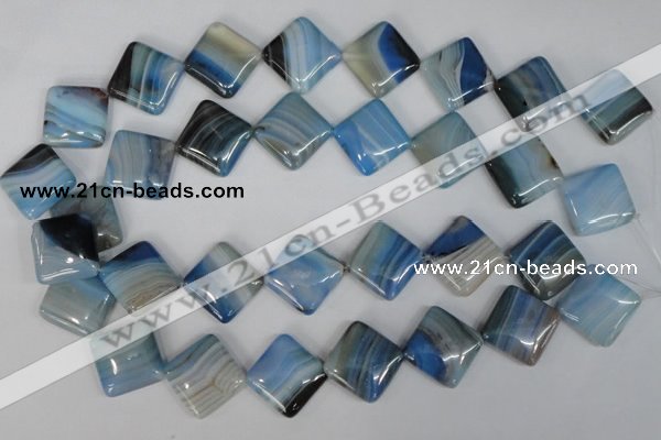 CAG1297 15.5 inches 20*20mm diamond line agate gemstone beads