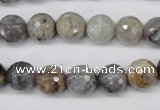 CAG1433 15.5 inches 10mm faceted round bamboo leaf agate beads