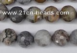 CAG1434 15.5 inches 12mm faceted round bamboo leaf agate beads