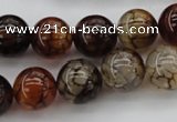 CAG1442 15.5 inches 14mm round dragon veins agate beads