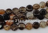 CAG1460 15.5 inches 8mm flat round dragon veins agate beads
