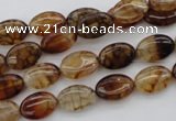 CAG1462 15.5 inches 8*12mm oval dragon veins agate beads