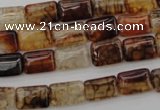 CAG1478 15.5 inches 8*12mm rectangle dragon veins agate beads