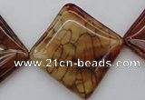 CAG1488 15.5 inches 30*30mm diamond dragon veins agate beads