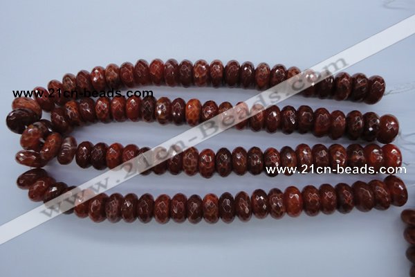 CAG1493 15.5 inches 8*16mm faceted rondelle natural fire agate beads