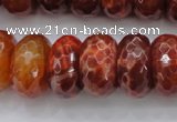 CAG1495 15.5 inches 10*20mm faceted rondelle natural fire agate beads