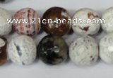 CAG1551 15.5 inches 14mm faceted round fire crackle agate beads