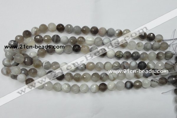 CAG1803 15.5 inches 10mm faceted round grey botswana agate beads