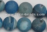 CAG1858 15.5 inches 18mm round matte druzy agate beads whholesale