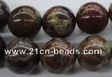 CAG1919 15.5 inches 14mm round green magic agate beads wholesale