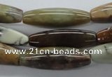 CAG1925 15.5 inches 8*30mm rice green magic agate beads wholesale