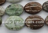 CAG1939 15.5 inches 15*20mm oval green magic agate beads