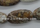 CAG1940 15.5 inches 15*30mm oval green magic agate beads