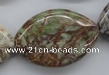 CAG1948 15.5 inches 25*40mm marquise green magic agate beads