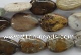 CAG1954 15.5 inches 13*18mm flat teardrop green magic agate beads