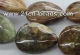 CAG1956 15.5 inches 18*25mm flat teardrop green magic agate beads