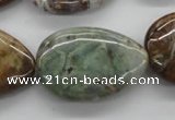 CAG1957 15.5 inches 20*30mm flat teardrop green magic agate beads