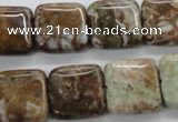 CAG1963 15.5 inches 16*16mm square green magic agate beads