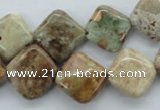 CAG1970 15.5 inches 14*14mm diamond green magic agate beads