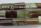 CAG1984 15.5 inches 10*15mm flat tube green magic agate beads