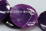 CAG204 15.5 inches 40mm faceted coin purple agate gemstone beads