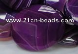 CAG211 15.5 inches 30*40mm faceted oval purple agate gemstone beads