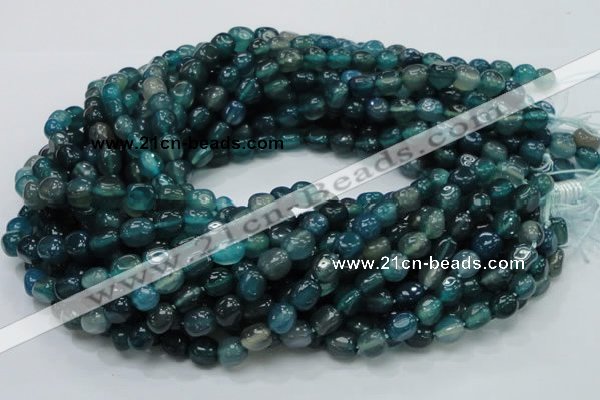 CAG213 15.5 inches 8*10mm freeform blue agate gemstone beads
