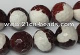 CAG2258 15.5 inches 20mm faceted round fire crackle agate beads