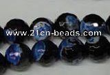CAG2278 15.5 inches 20mm faceted round fire crackle agate beads