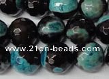 CAG2287 15.5 inches 18mm faceted round fire crackle agate beads