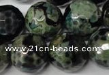 CAG2288 15.5 inches 20mm faceted round fire crackle agate beads